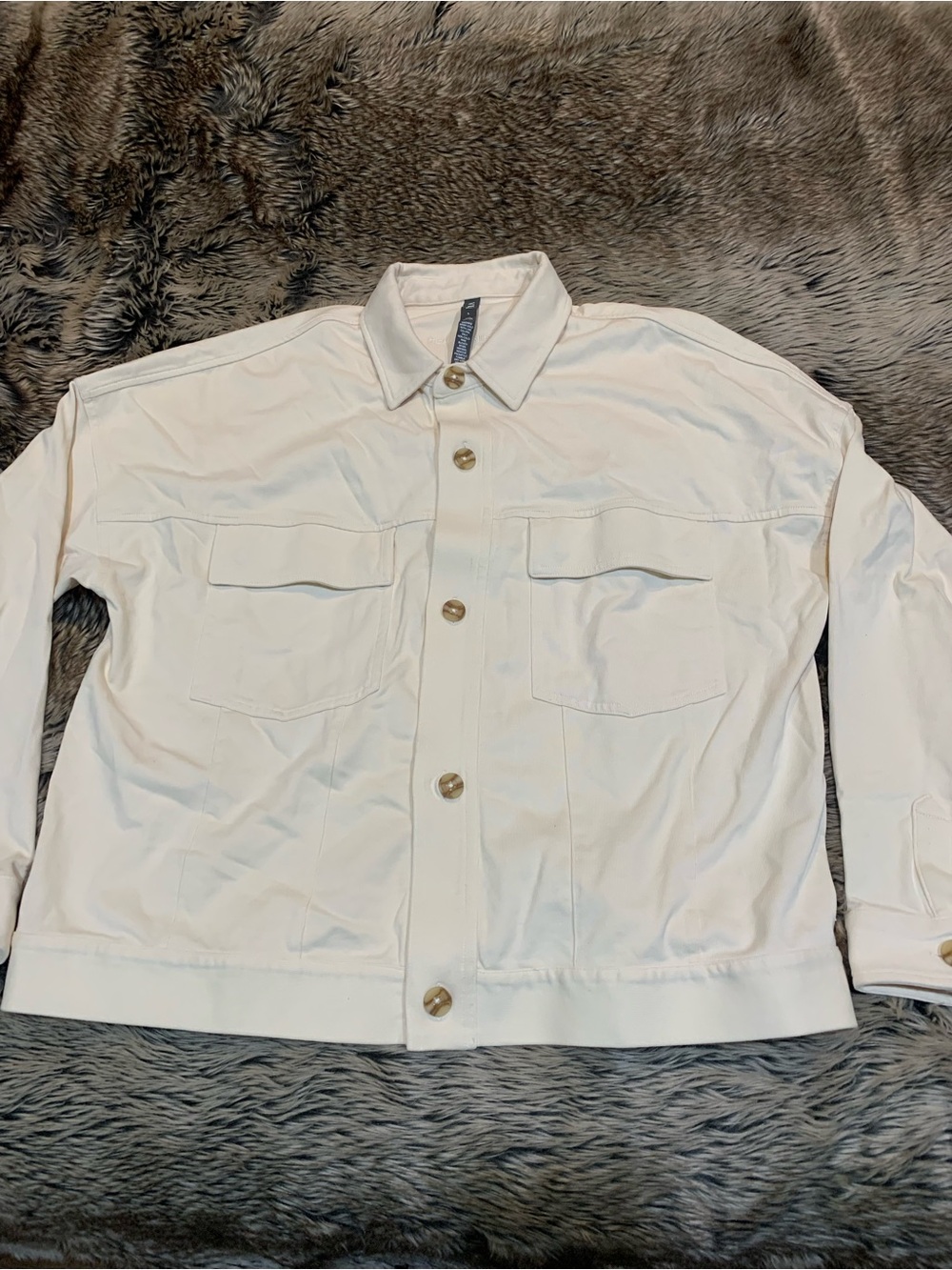 Vuori Mackenzie Long Sleeve Shacket Color Natural Size L